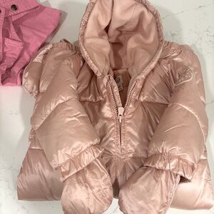 NWOT GAP Baby Puffer One-Piece Snowsuit Bunting Light Pink